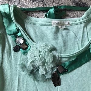 J Crew mint necklace crewneck tee
